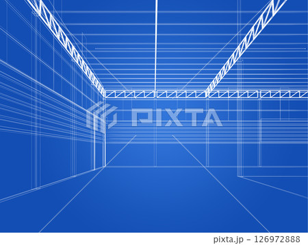 3d rendering of interior warehouse 126972888