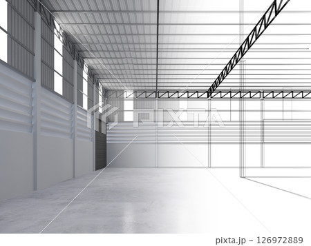 3d rendering of interior warehouse 126972889