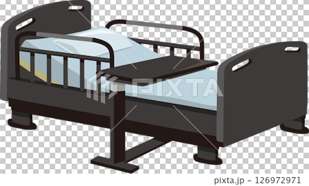Nursing bed with table 126972971