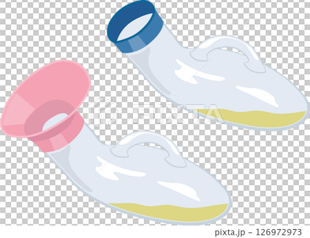 Urinal set with urine Urinal set with urine 126972973