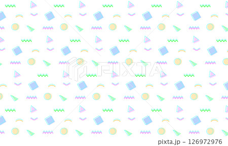 ドット柄が入った横に並ぶ蛍光タッチのメンフィス模様 126972976