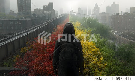Urban Contemplation, A Backpacker's Perspective on City and Nature's Palette 126973413