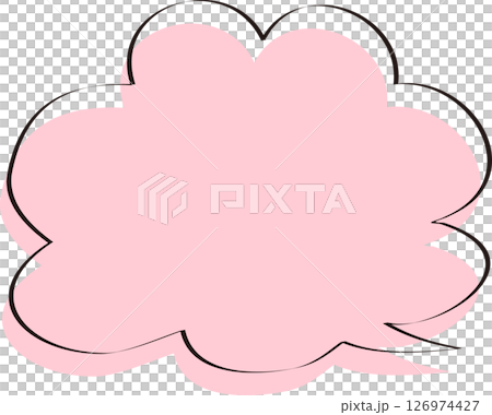 A simple marker-style illustration of a pink, hazy speech bubble 126974427