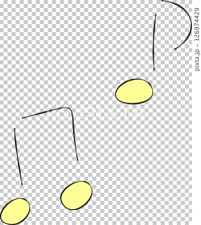 手繪的柔和音符插圖 126974429