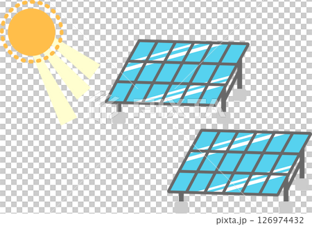 Simple illustration material of solar panels 126974432
