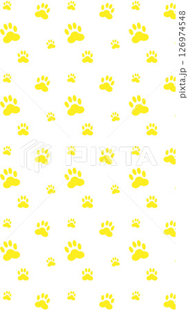 足跡ネコ肉球模様パターン背景イラスト壁紙 かわいい黄色シンプル柄 縦 ベクターpng透明 足跡ネコ肉球模様パターン背景イラスト壁紙 かわいい黄色シンプル柄 縦 ベクターpng透明 126974548