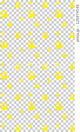 足跡ネコ肉球模様パターン背景イラスト壁紙 かわいい黄色シンプル柄 縦 ベクターpng透明 足跡ネコ肉球模様パターン背景イラスト壁紙 かわいい黄色シンプル柄 縦 ベクターpng透明 126974548