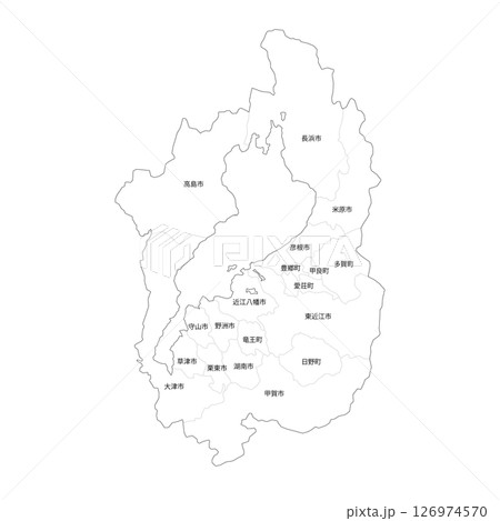 滋賀県と市町村の白地図 126974570