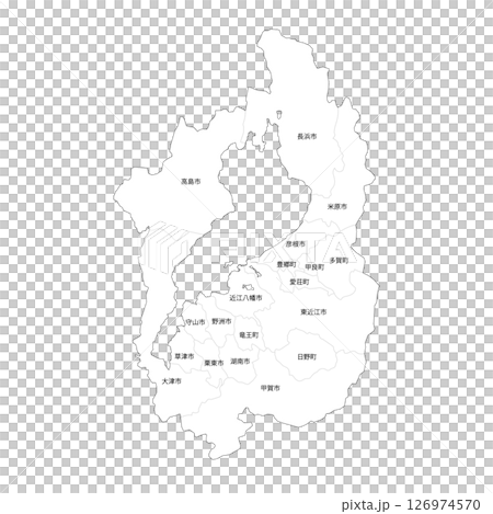 滋賀県と市町村の白地図 126974570