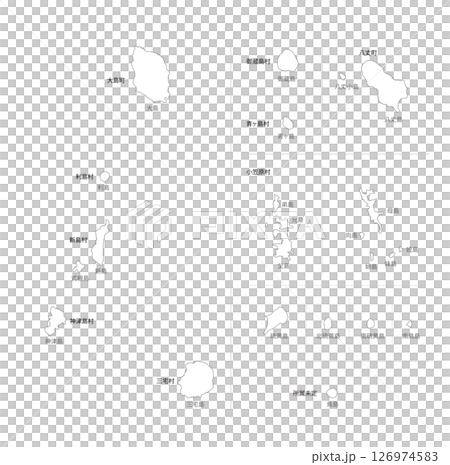 東京都の離島の白地図 126974583