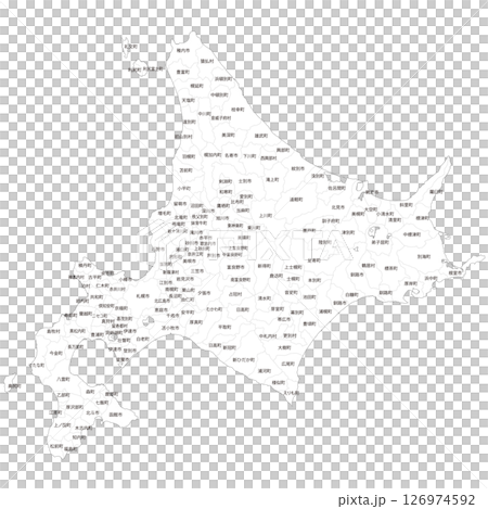 北海道及各市町村空白地圖 北海道及各市町村空白地圖 126974592