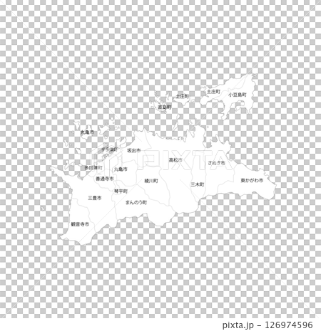 香川縣及市町村空白地圖 126974596