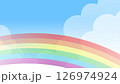 空と虹　背景　さわやか　明るい　夏　ベクター　イラスト　BG 126974924