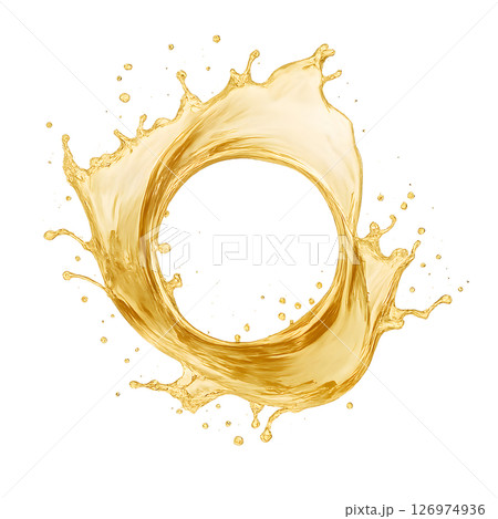 白ワインの円形スプラッシュ、切り抜き背景 126974936