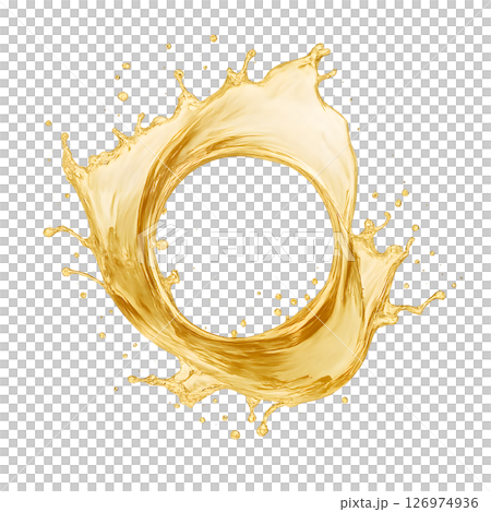 白ワインの円形スプラッシュ、切り抜き背景 126974936