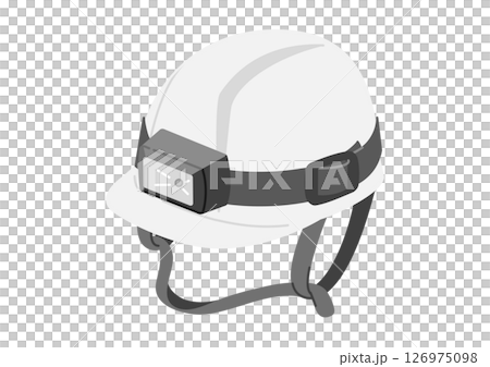 帶頭燈的防災頭盔插圖 126975098