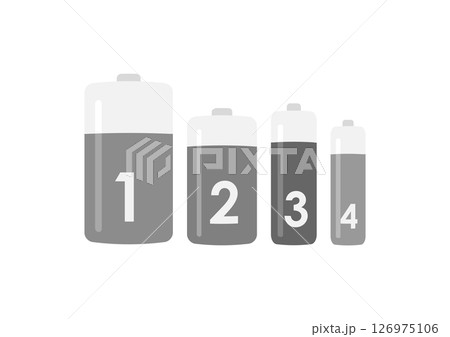 乾電池のイラスト・正面 126975106