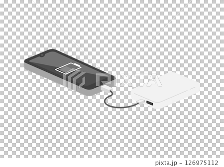 充電中のモバイルバッテリーのイラスト 126975112