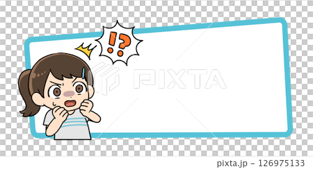 帶框架的驚喜女孩插圖 帶框架的驚喜女孩插圖 126975133