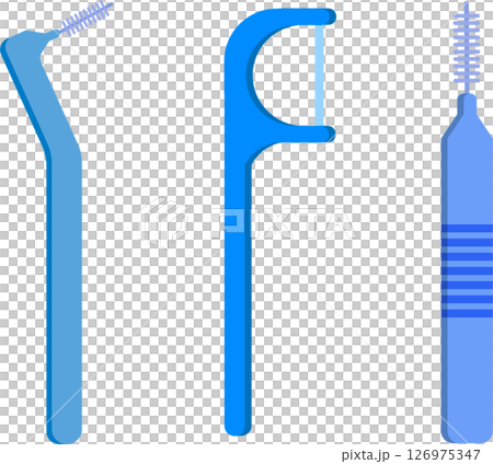 「三種類型的牙間刷套裝插圖 126975347