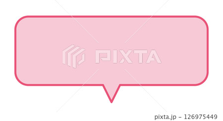 吹き出し シンプル 横長 長方形 ピンク	 吹き出し シンプル 横長 長方形 ピンク	 126975449