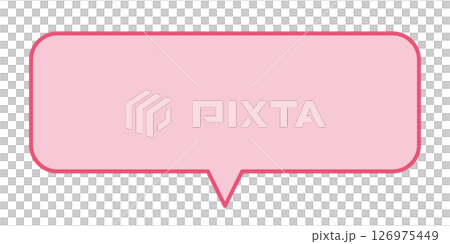 吹き出し シンプル 横長 長方形 ピンク	 吹き出し シンプル 横長 長方形 ピンク	 126975449