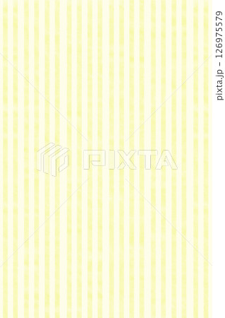 ストライプ柄の背景イラスト壁紙　水彩風の細い縦線　黄色のイエロー春色パステルカラー　シンプル 126975579