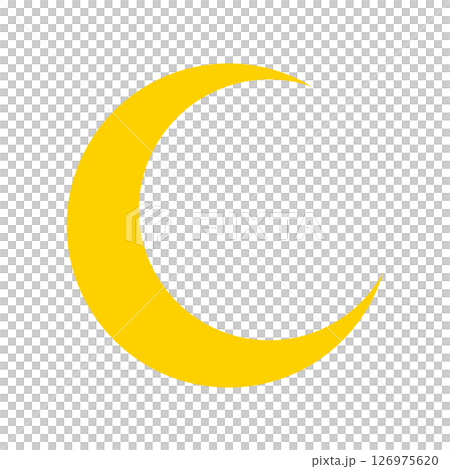 月 アイコン 単体 ベクター 黄色 月 アイコン 単体 ベクター 黄色 126975620