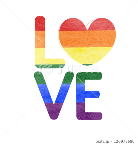 Rainbow love word Rainbow love word 126975680