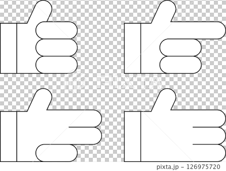 ハンドジェスチャーのアイコン、線画 126975720