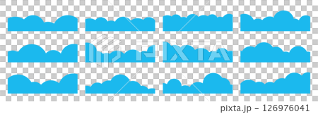 Cloud divider fluffy separator vector set light blue deviders 126976041