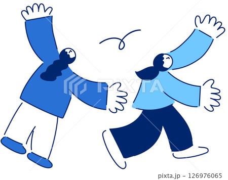 おしゃれなフラットデザインの人物イラスト／イラスト素材 126976065
