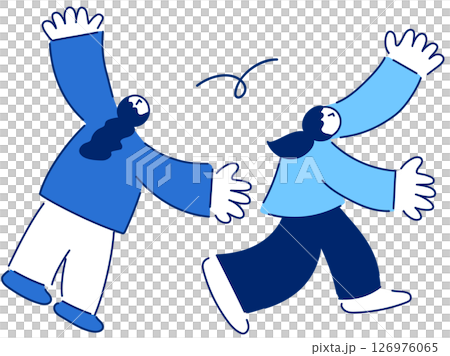 おしゃれなフラットデザインの人物イラスト／イラスト素材 126976065