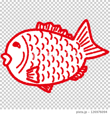 Illustration of a sea bream in a stamp style 126976094