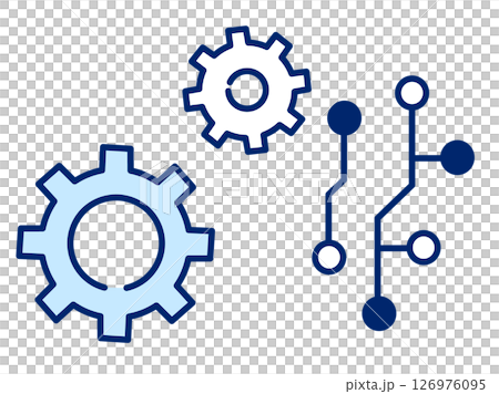 Stylish flat design gear technology illustration/illustration material Stylish flat design gear technology illustration/illustration material 126976095