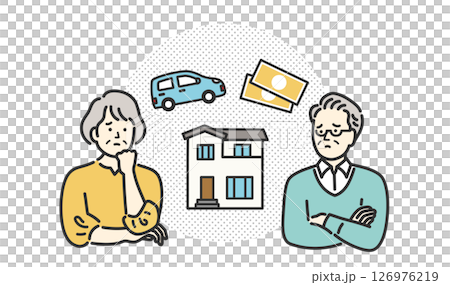 一對老年夫婦擔心遺產的插圖 126976219