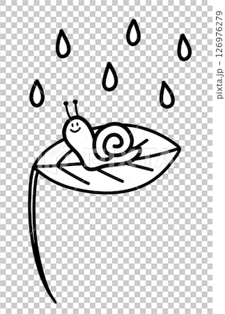 葉子上的蝸牛的手繪插圖 葉子上的蝸牛的手繪插圖 126976279