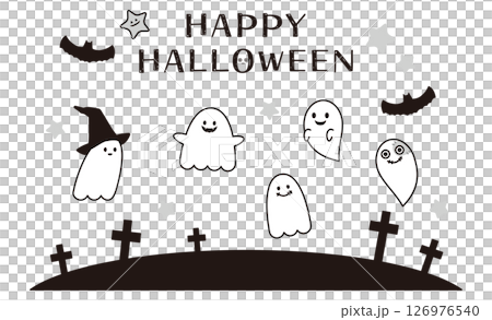 かわいいお化けのイラストセット かわいいお化けのイラストセット 126976540
