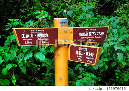 神奈川県営林道和田線沿いに立っている交通標識 神奈川県営林道和田線沿いに立っている交通標識 126976616