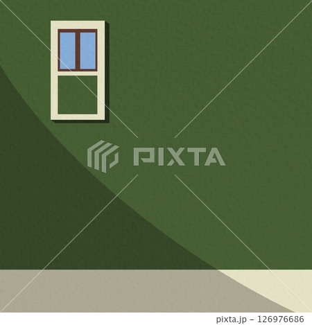 Geometric Architecture perspective building design vector illustration background. Colorful design for wall art, decoration, cards, poster and print.	 126976686