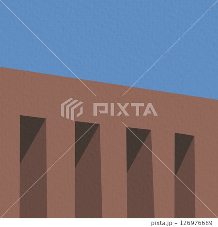 Closeup modern building Minimal arch Building. 3D Rendering. Minimal idea concept. Closeup modern building Minimal arch Building. 3D Rendering. Minimal idea concept. 126976689