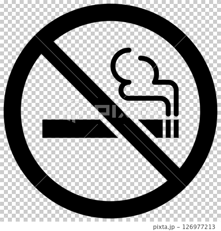 簡單的禁止吸煙標誌單色 簡單的禁止吸煙標誌單色 126977213