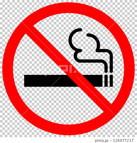簡單的禁止吸煙標誌，2 種顏色 126977217