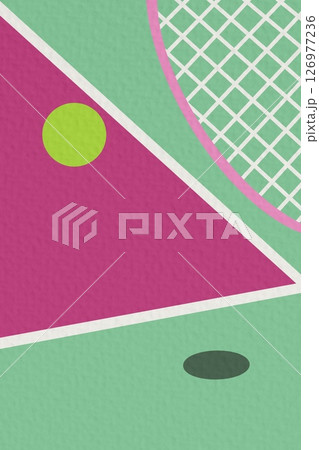 Abstract Poster lawn tennis. And tennis balls on the court. Vector Illustration	 126977236