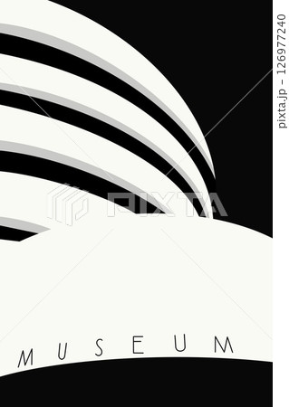 Minimalist Museum Architecture in Black and White Abstract Style	 126977240