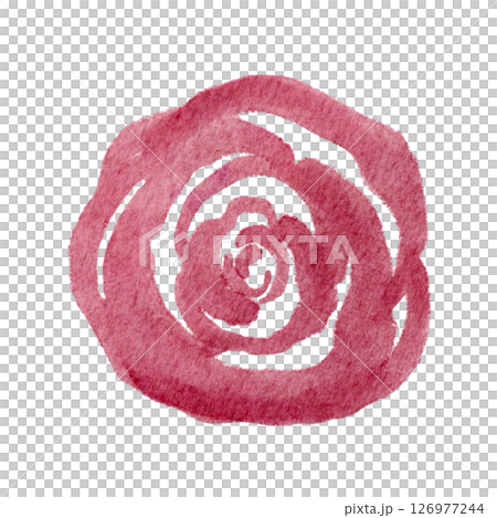 花　薔薇　赤　水彩　イラスト 126977244