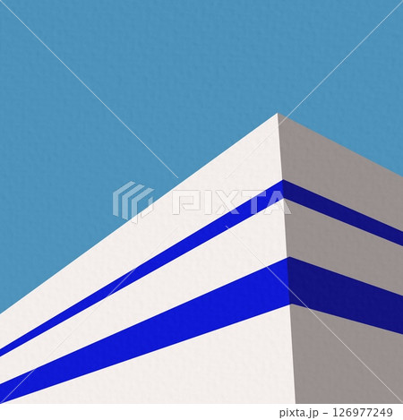 A minimalist abstract illustration of a modern building. 126977249