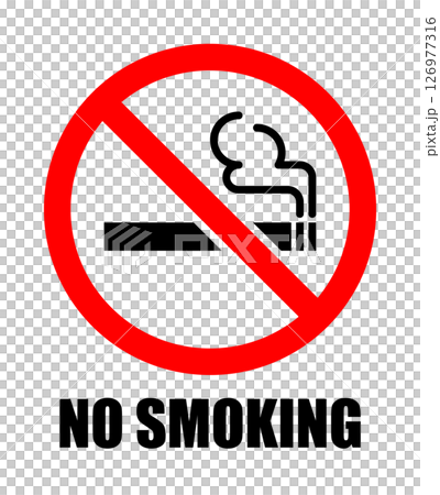 Simple no smoking sign with text, 2 colors Simple no smoking sign with text, 2 colors 126977316
