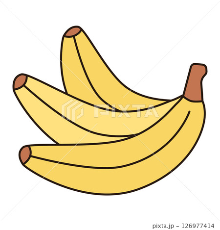 BANANA fruit icon illustration simple outline food drawing isolated single object doodle minimalist element symbol clean flat vector 126977414