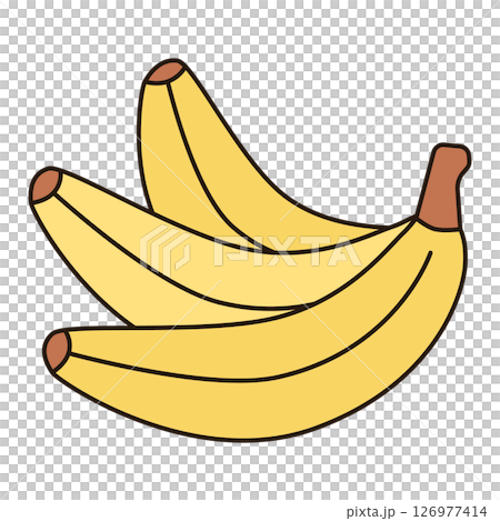 BANANA fruit icon illustration simple outline food drawing isolated single object doodle minimalist element symbol clean flat vector 126977414